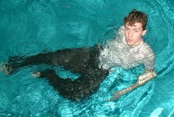 swimming in clothes in pool